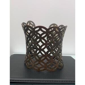 Vintage Rustic Antiqued Gold Tone Wide Curved Cut Outs Cuff Bangle Bracelet Boho